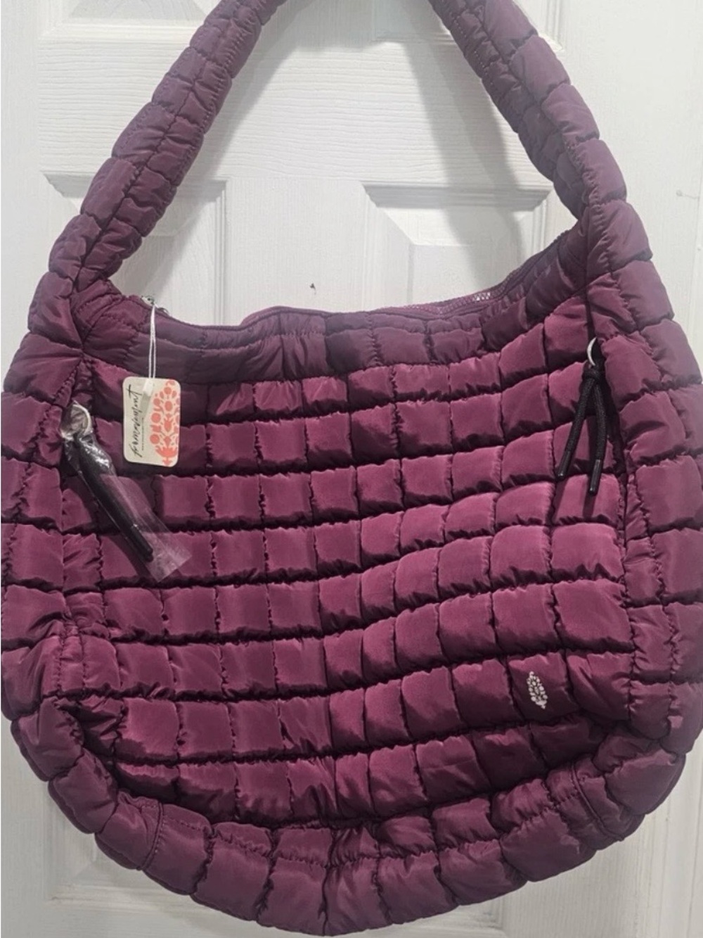 NWT Free People Movement |  Quilted Carryall Bag | Deep Mullberry - Picture 7 of 9